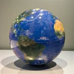 کره زمین چرخان با طرح اقیانوس | Rotating globe with ocean design