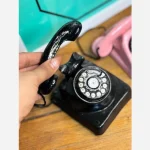 دکوری مینیمال تلفن آلمانی سفالی مشکی | Minimali decor, German black Pottery telephone  - تصویر 4