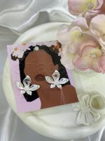 گوشواره آبکاری طرح گل | plated flower-design earrings - تصویر 3