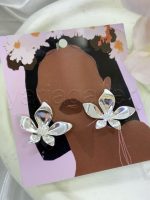 گوشواره آبکاری طرح گل | plated flower-design earrings