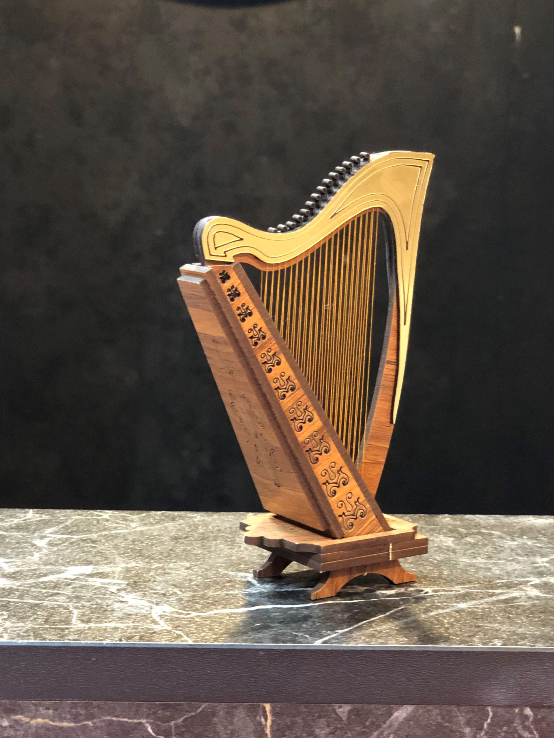 IMG_1937 ماکت مینیاتوری چوبی ساز چنگ |Miniature Wooden Harp Model - تصویر 1
