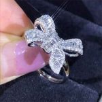 انگشتر تنظیمی استیل زنانه طرح پاپیون فول نگین | Women's Adjustable Stainless Steel Bow-Design Ring (Fully Stone-Set) - تصویر 3