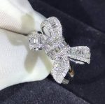 انگشتر تنظیمی استیل زنانه طرح پاپیون فول نگین | Women's Adjustable Stainless Steel Bow-Design Ring (Fully Stone-Set) - تصویر 4