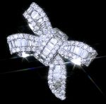 انگشتر تنظیمی استیل زنانه طرح پاپیون فول نگین | Women's Adjustable Stainless Steel Bow-Design Ring (Fully Stone-Set)