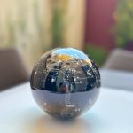 کره زمین چرخان با طرح افلاک | Rotating globe with Celestial Spheres design
