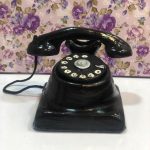 دکوری مینیمال تلفن آلمانی سفالی مشکی | Minimali decor, German black Pottery telephone  - تصویر 5