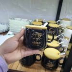 ماگ سرامیکی با درب بامبو و قاشق سرامیکی | Ceramic mug with bamboo lid and ceramic spoon  - تصویر 5